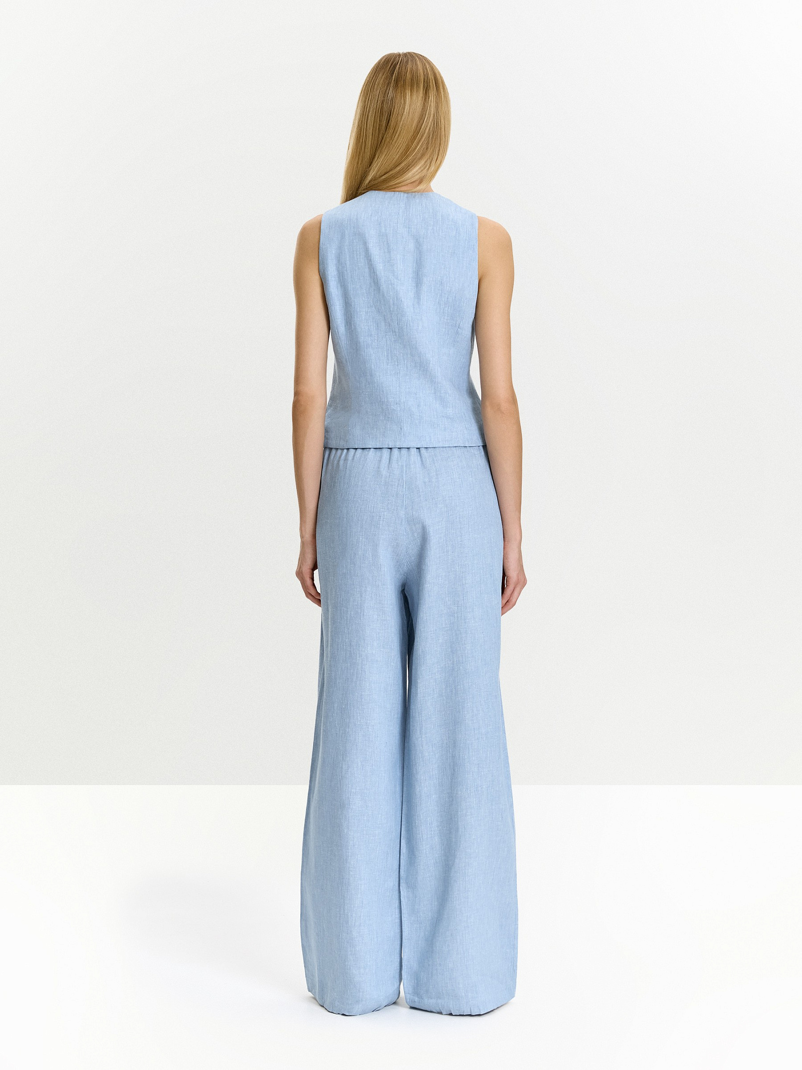 Однобортный жилет изо льна